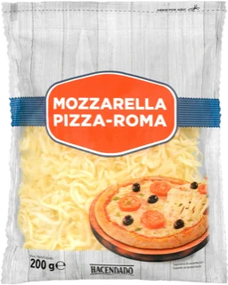 Queso rallado mozzarella pizza-Roma de vaca Hacendado