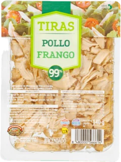 Tiras de pechuga de pollo 99% Hacendado al natural